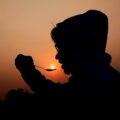 sunset, black, evening, eating, nature, black sunset, mindfulness eating