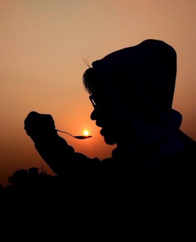 sunset, black, evening, eating, nature, black sunset, mindfulness eating