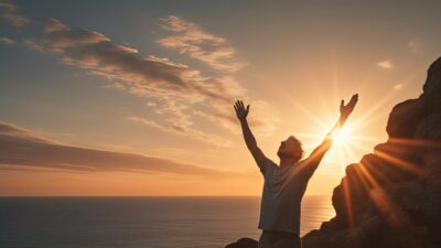 A person raising his hands up as the sun sets, Self-Worth