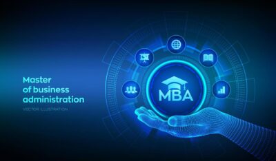 mba-master-of-business-administration-investment-in-education-and-management-strategy-e-learning-online-study-personal-growth-and-career-development-concept-in-wireframe-hand-illustration-vector.Online MBA Programs